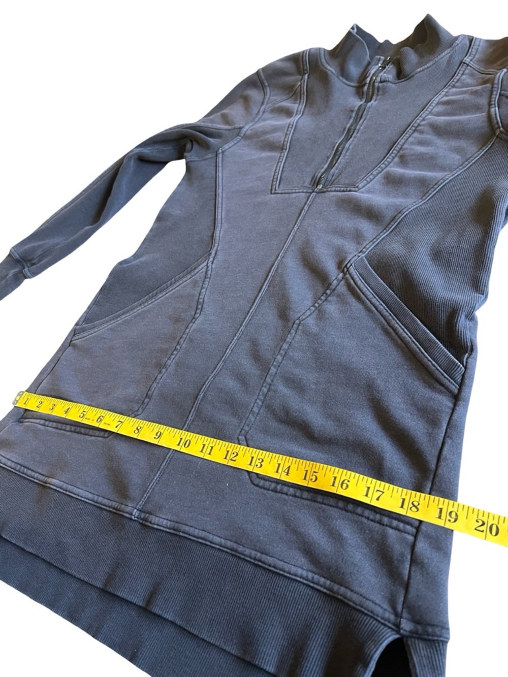 Daily Practice Anthropologie Meru Sweatshirt Mini Dress Washed-Black Sz S Cozy - Picture 10 of 11